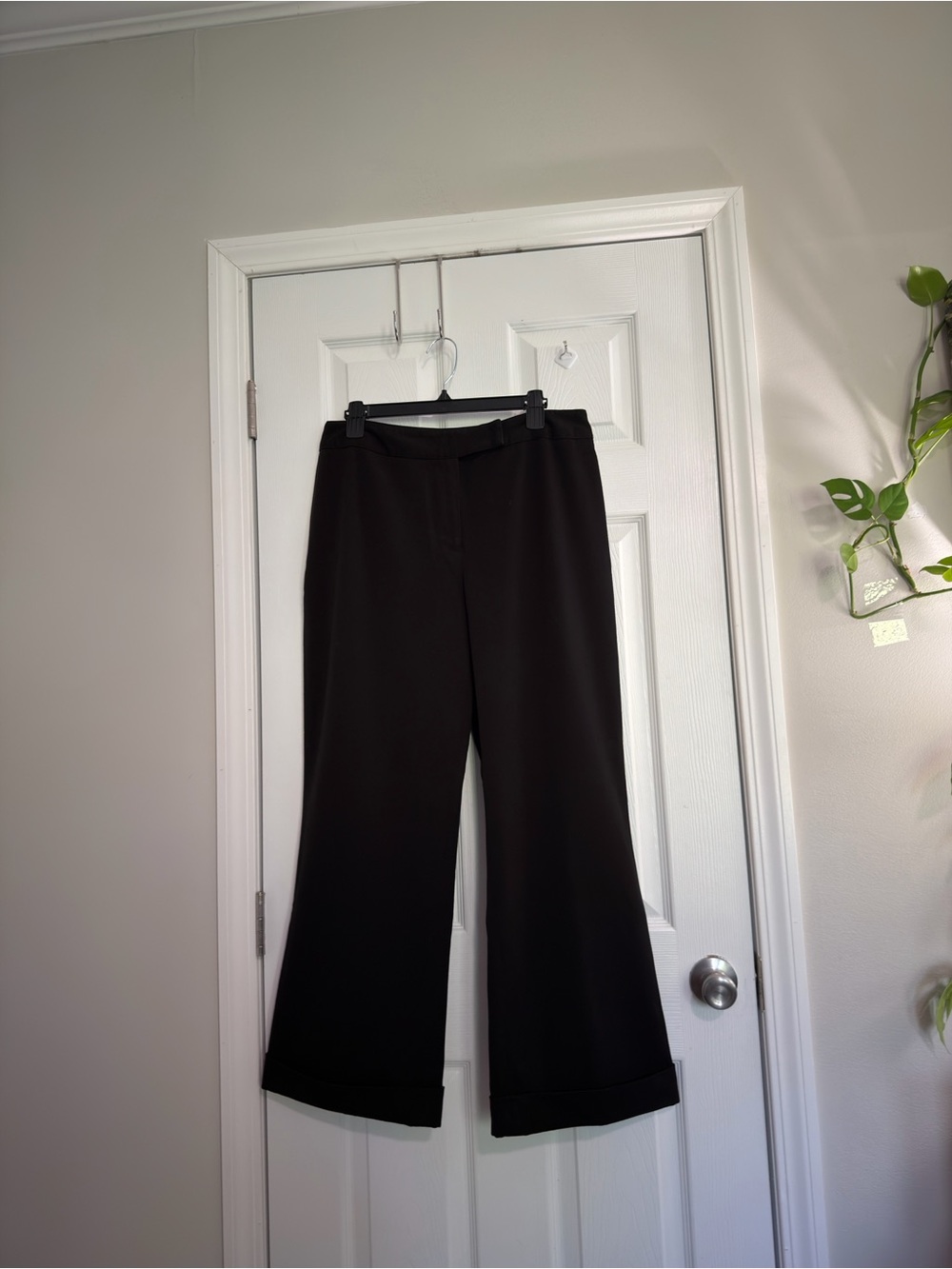Rafaella Black Wide-Leg Dress Pants Polyester Zip Women size 14